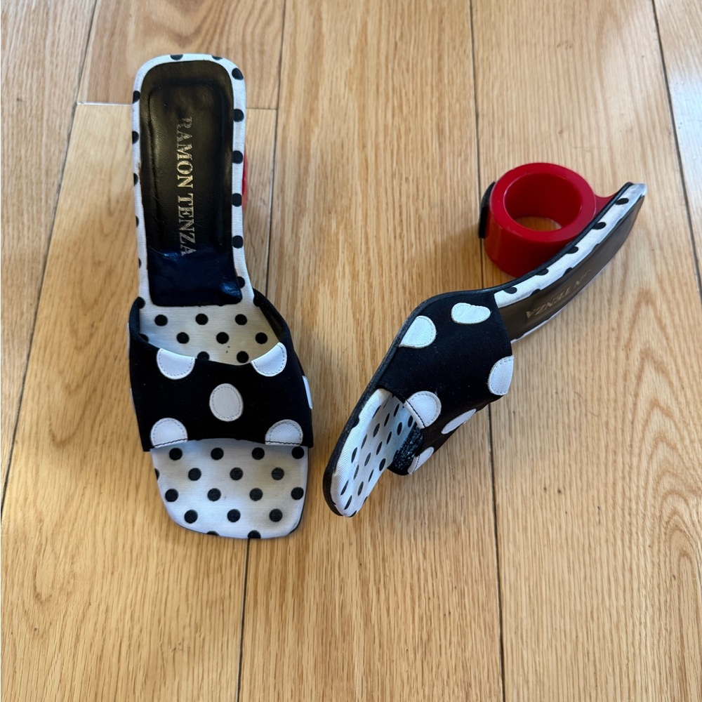 Rare Ramon Tenza Polka Dot Sandals